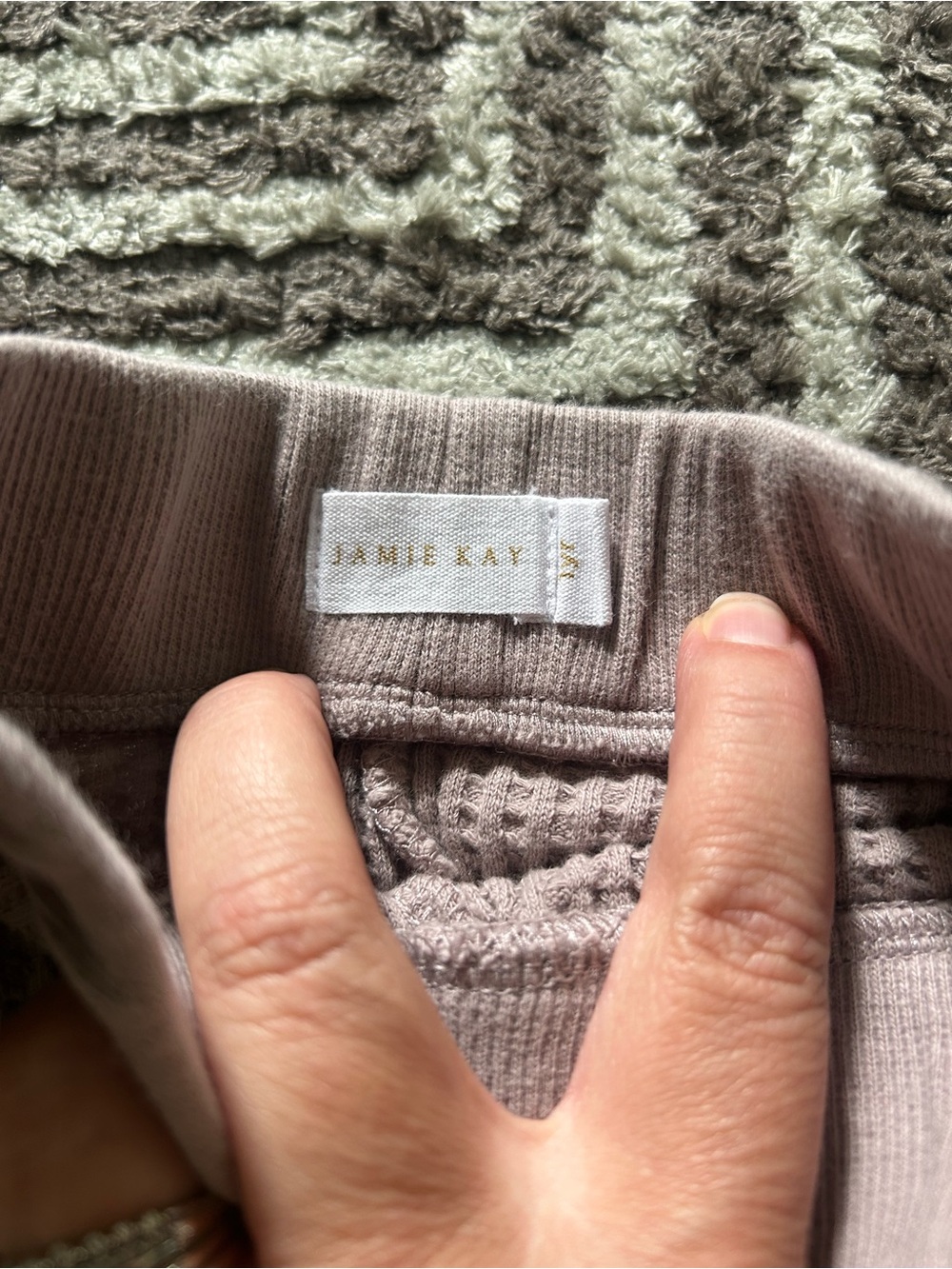 Jamie Kay Waffle Knit Pull-On Pants in Mauve - Picture 2 of 3